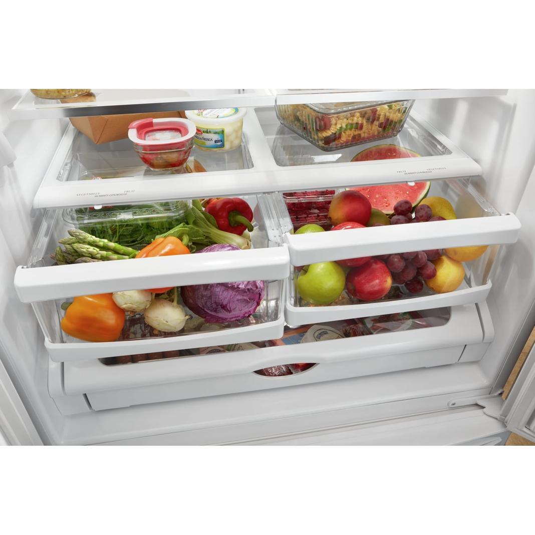 Whirlpool - 32.625 Inch 22.1 cu. ft French Door Refrigerator in Black Stainless - WRF532SNHV