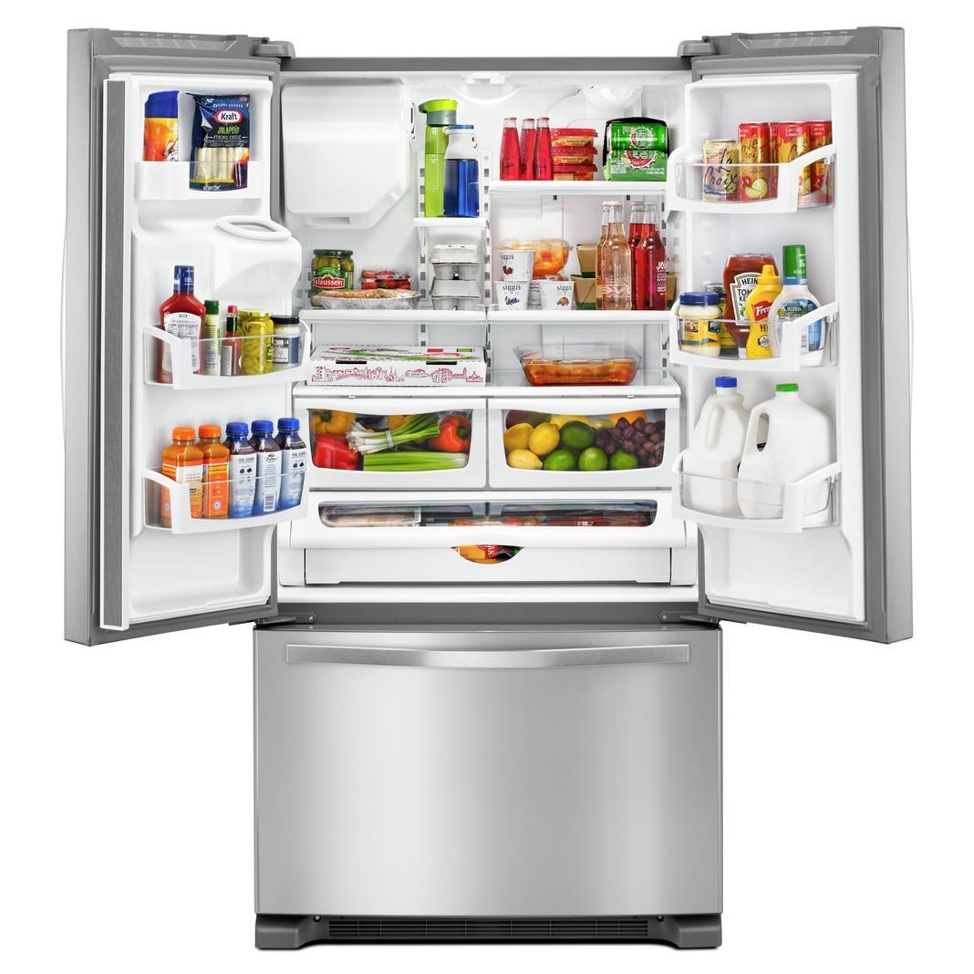 Whirlpool - 35.63 Inch 24.7 cu. ft French Door Refrigerator in Stainless - WRF555SDFZ