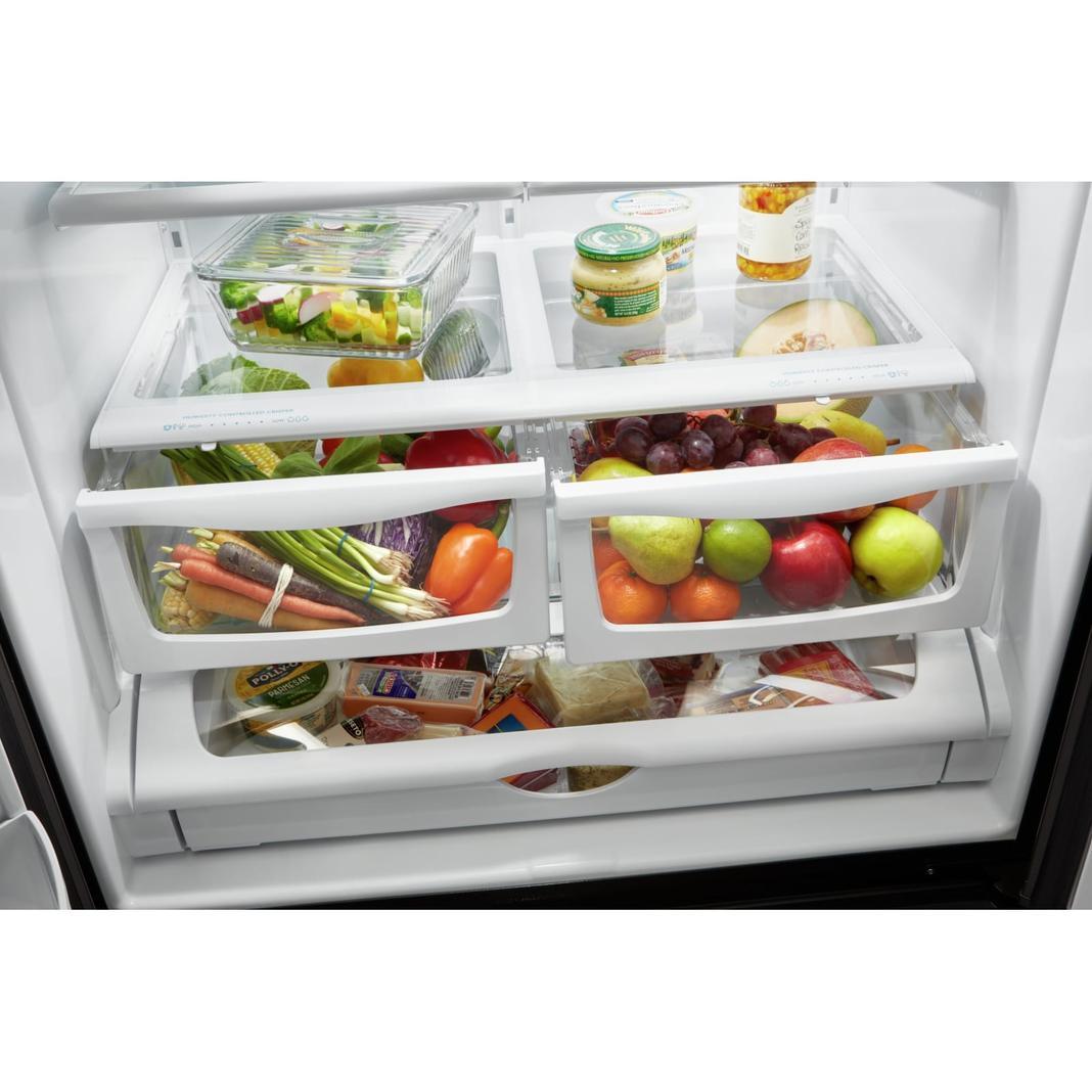 Whirlpool - 35.63 Inch 24.7 cu. ft French Door Refrigerator in Stainless - WRF555SDFZ