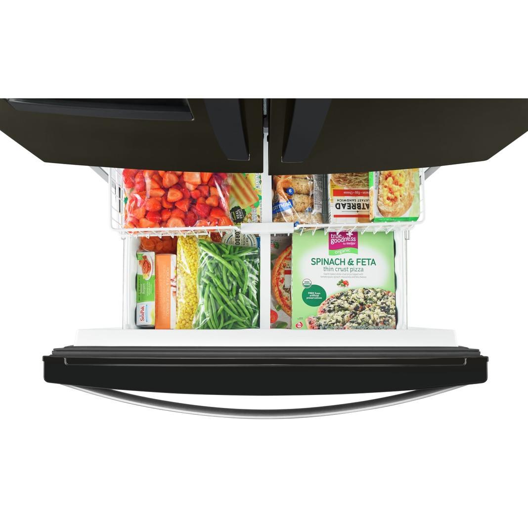 Whirlpool - 35.6 Inch 24.7 cu. ft French Door Refrigerator in Black Stainless - WRF555SDHV