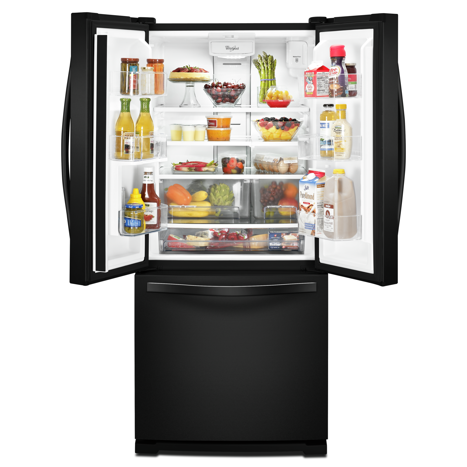 Whirlpool - 34.63 Inch 19.68 cu. ft French Door Refrigerator in Black - WRF560SEYB