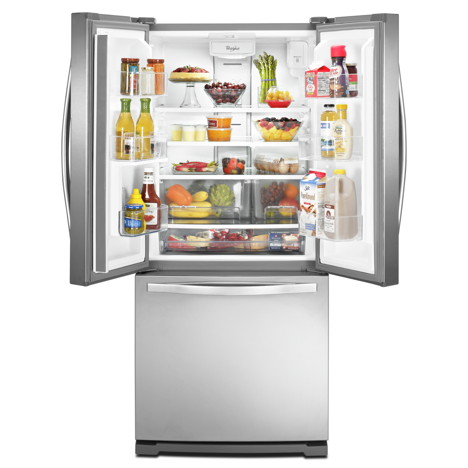 Whirlpool - 34.63 Inch 19.68 cu. ft French Door Refrigerator in Stainless - WRF560SEYM