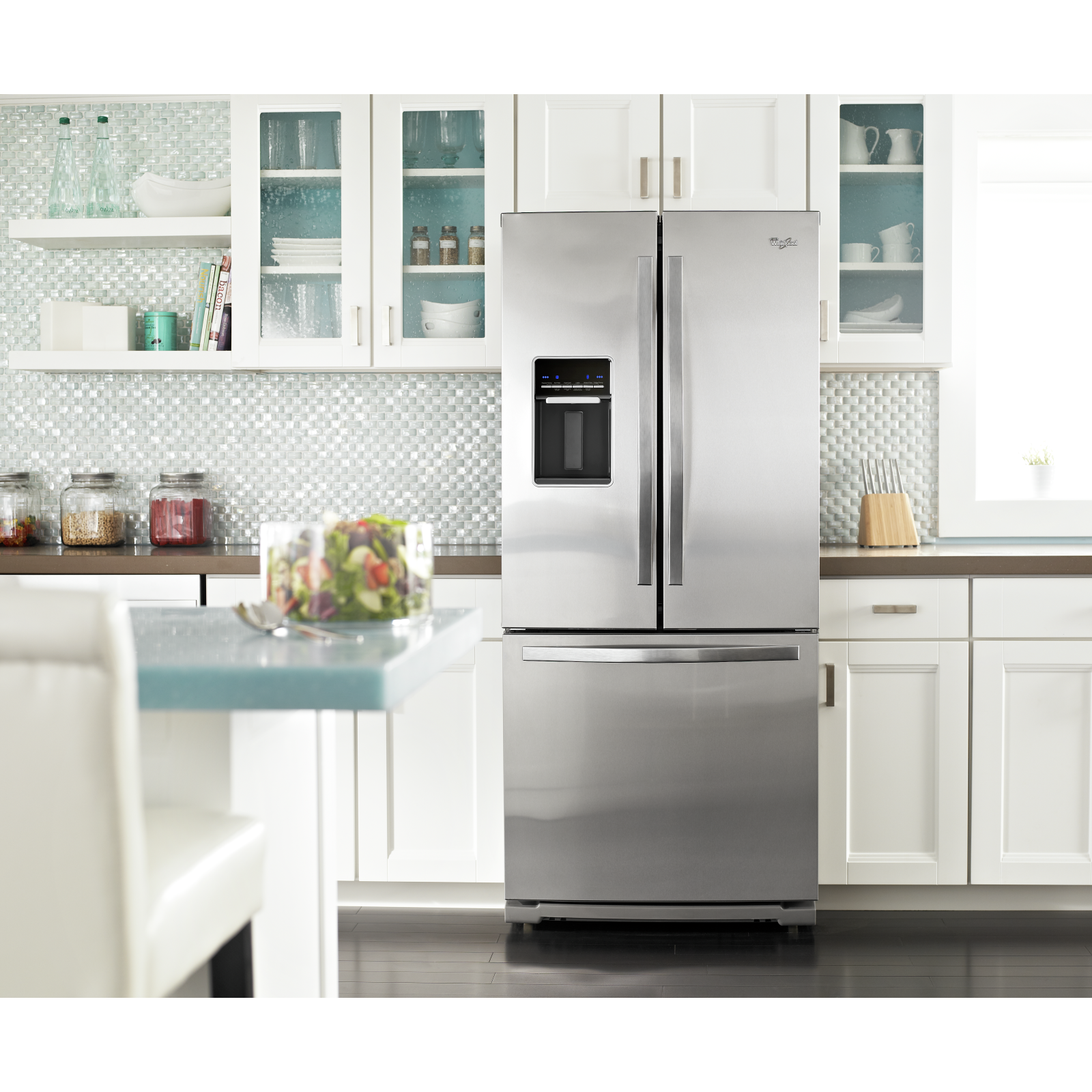 Whirlpool - 34.63 Inch 19.68 cu. ft French Door Refrigerator in Stainless - WRF560SEYM