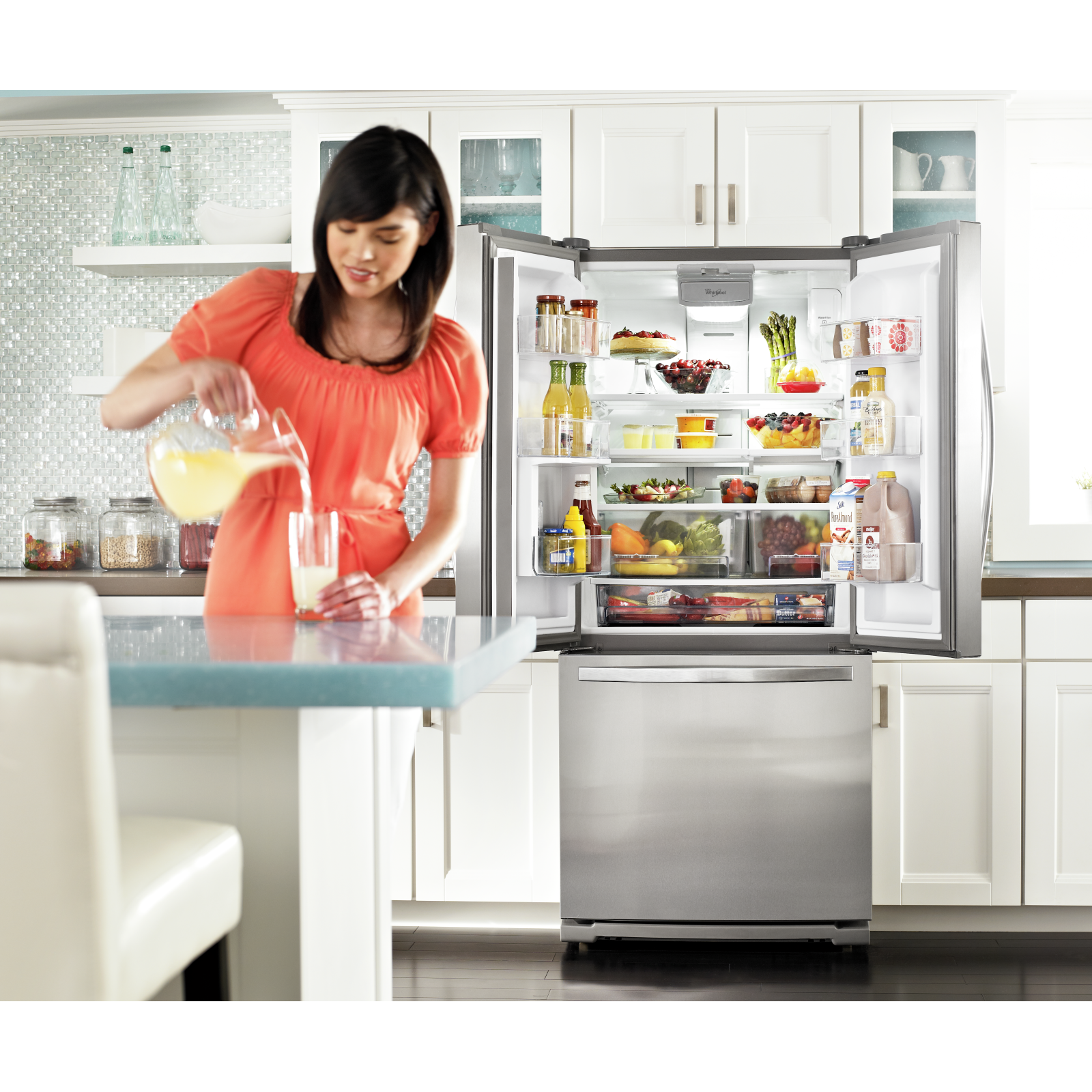 Whirlpool - 34.63 Inch 19.68 cu. ft French Door Refrigerator in Stainless - WRF560SEYM