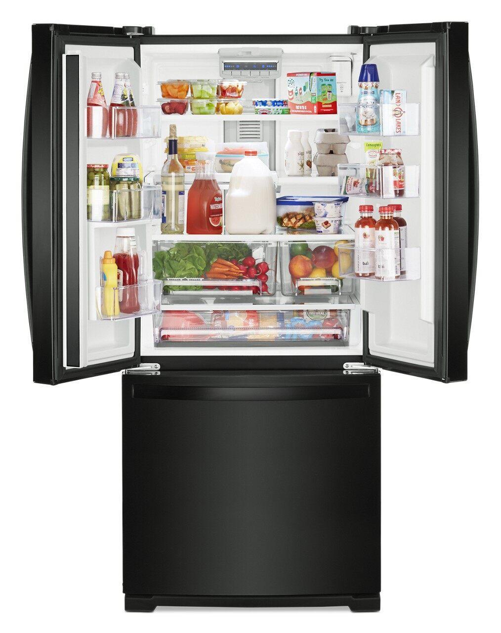 Whirlpool - 29.5 Inch 20 cu. ft French Door Refrigerator in Black - WRF560SFHB
