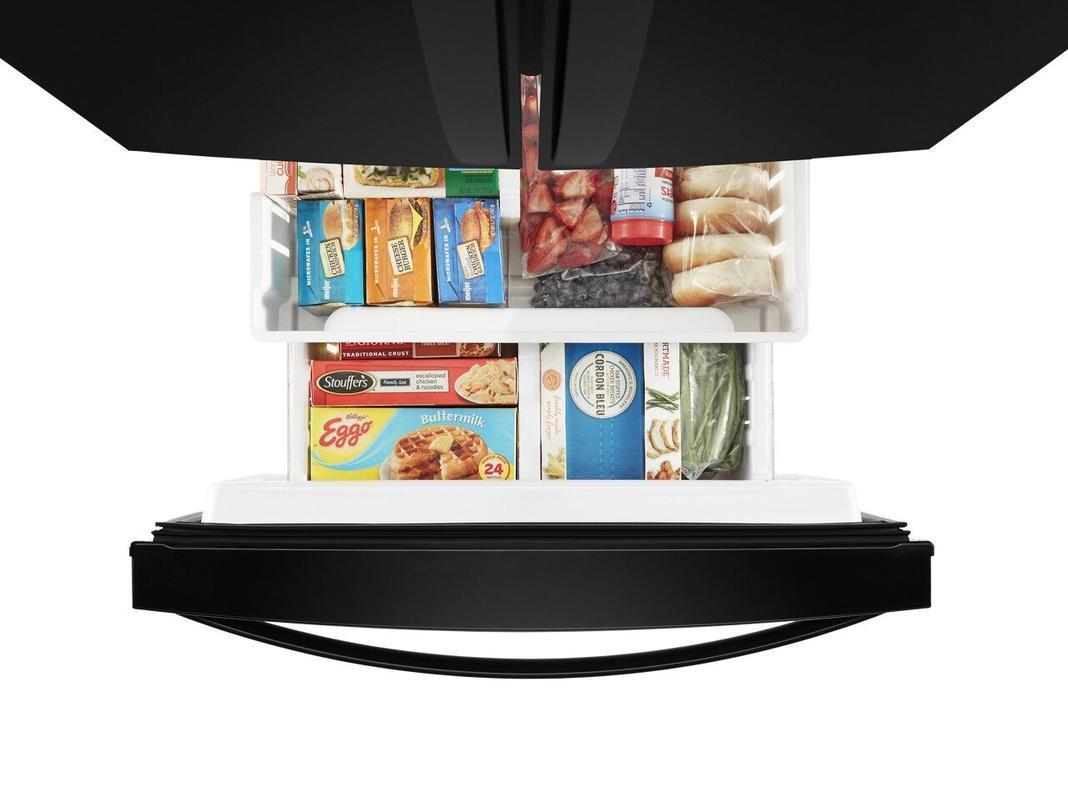 Whirlpool - 29.5 Inch 20 cu. ft French Door Refrigerator in Black - WRF560SFHB