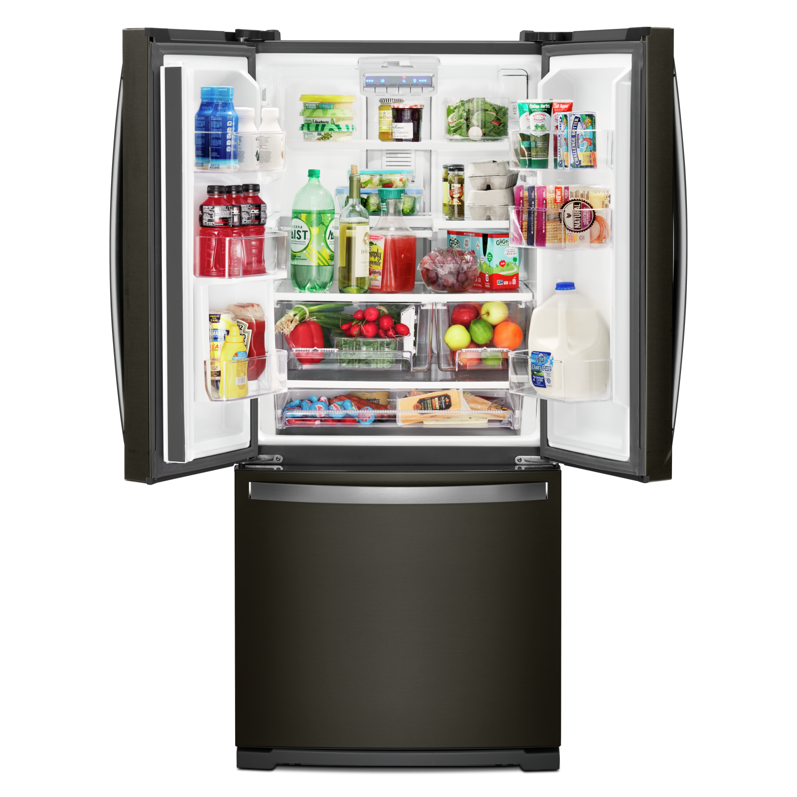 Whirlpool - 29.5 Inch 20 cu. ft French Door Refrigerator in Black Stainless - WRF560SMHV