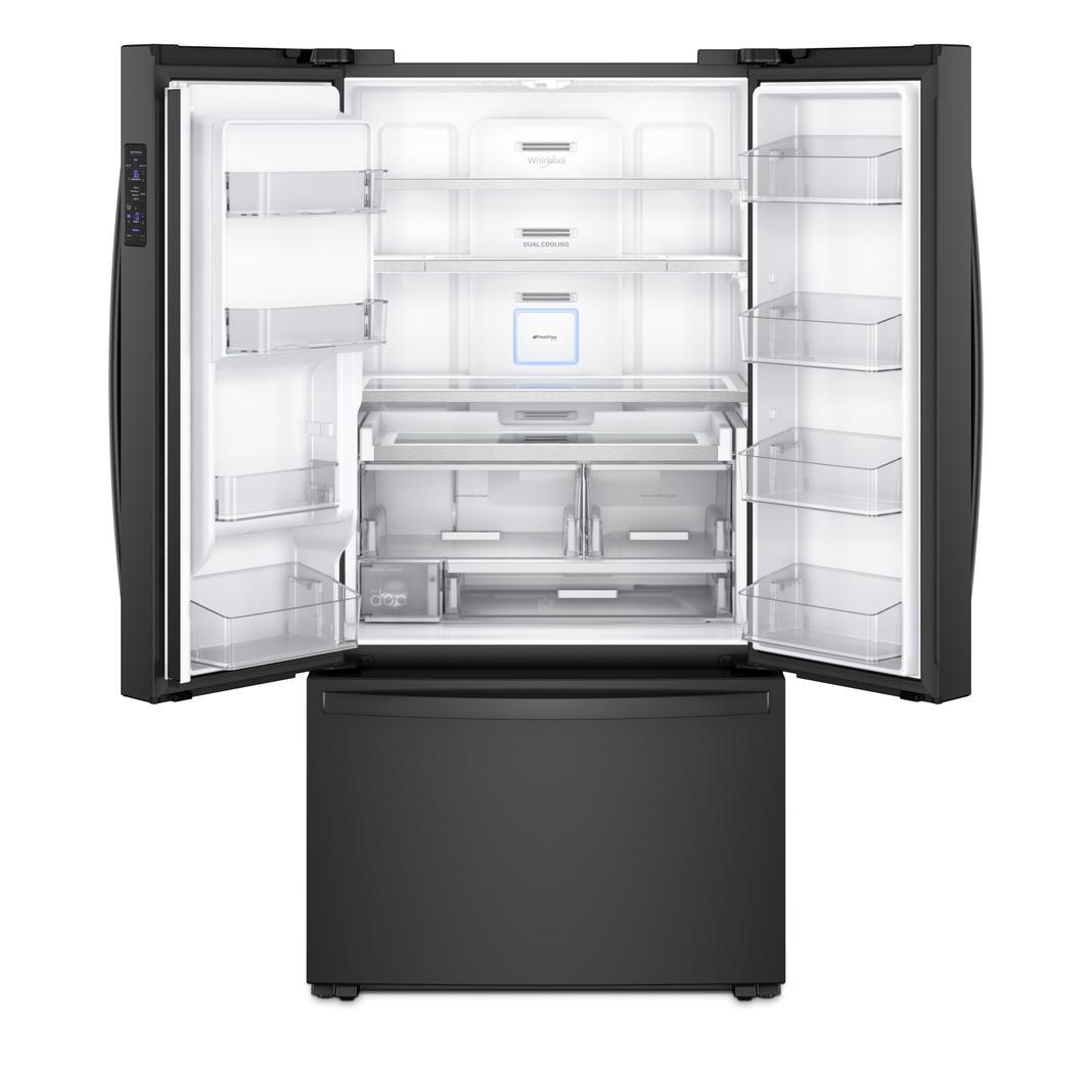 Whirlpool - 35.8125 Inch 24 cu. ft French Door Refrigerator in Black - WRF954CIHB