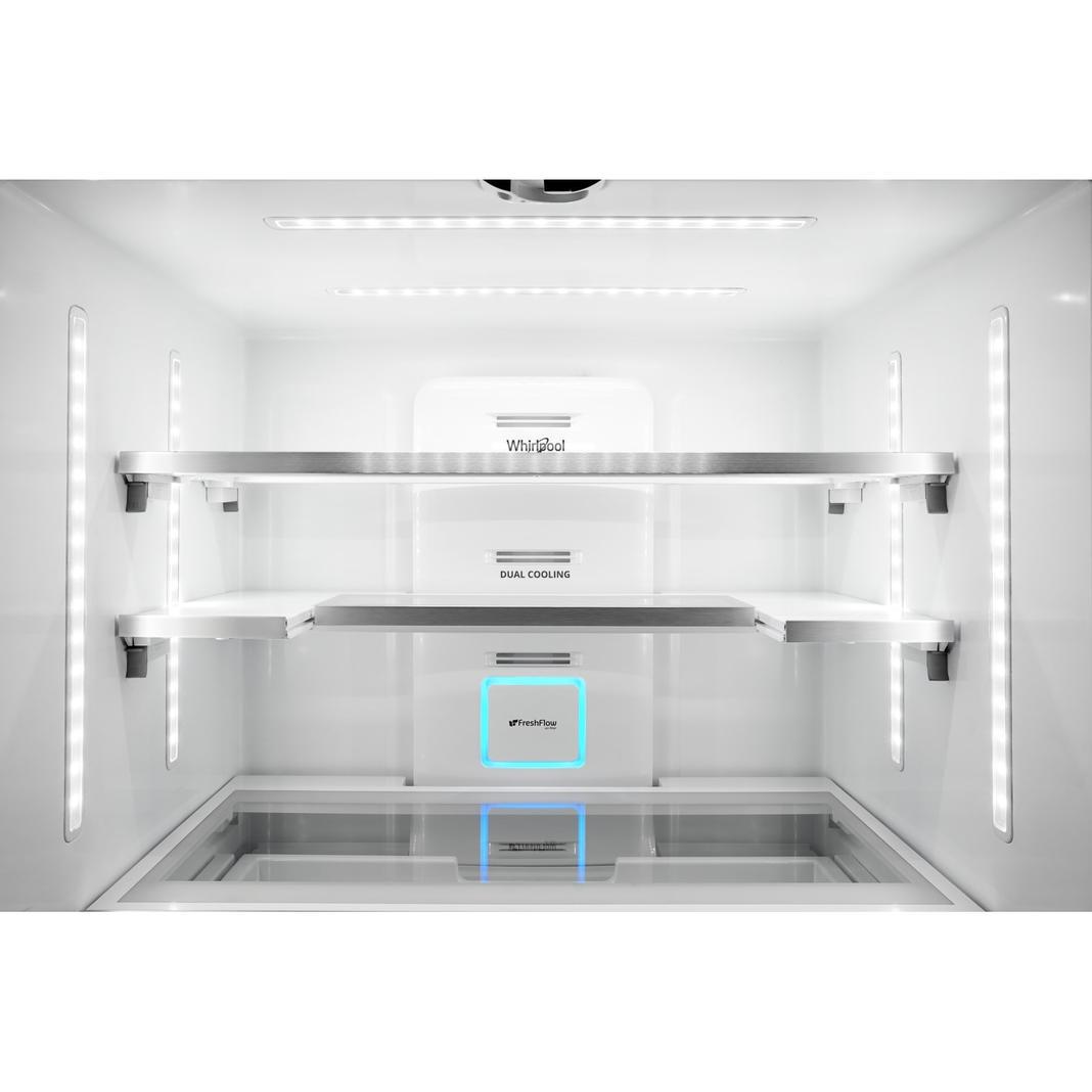 Whirlpool - 35.8125 Inch 24 cu. ft French Door Refrigerator in Black - WRF954CIHB