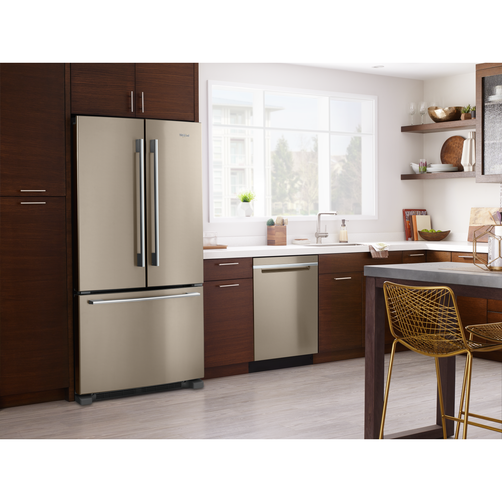 Whirlpool - 35.5 Inch 25.2 cu. ft French Door Refrigerator in Black - WRFA35SWHN