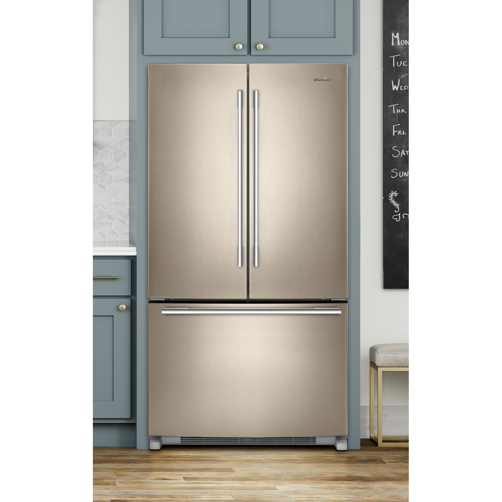 Whirlpool - 35.5 Inch 25.2 cu. ft French Door Refrigerator in Black - WRFA35SWHN