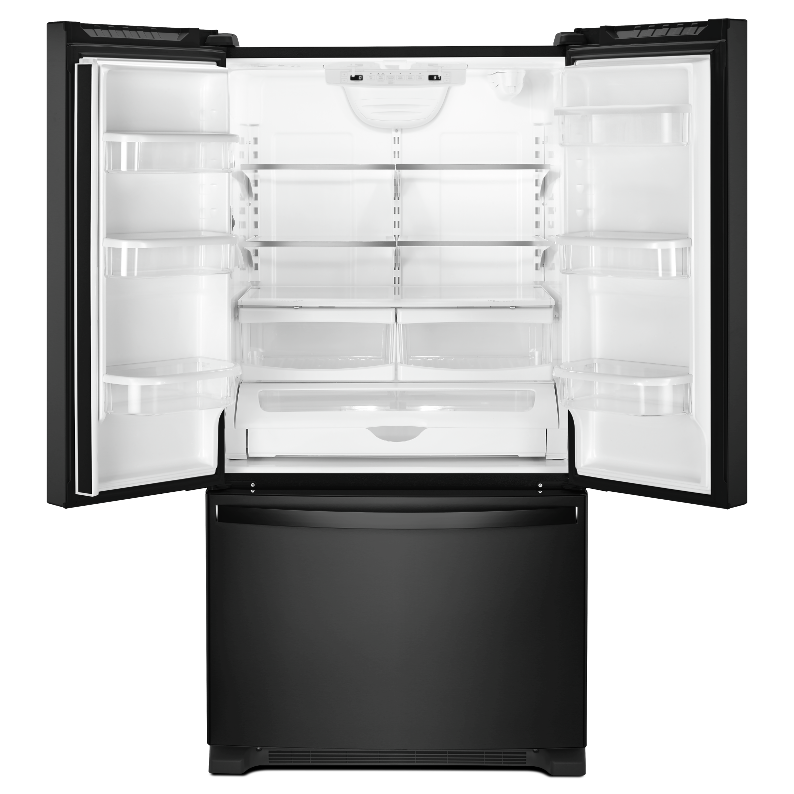 Whirlpool - 32.63 Inch 22.1 cu. ft French Door Refrigerator in Black - WRFF5333PB