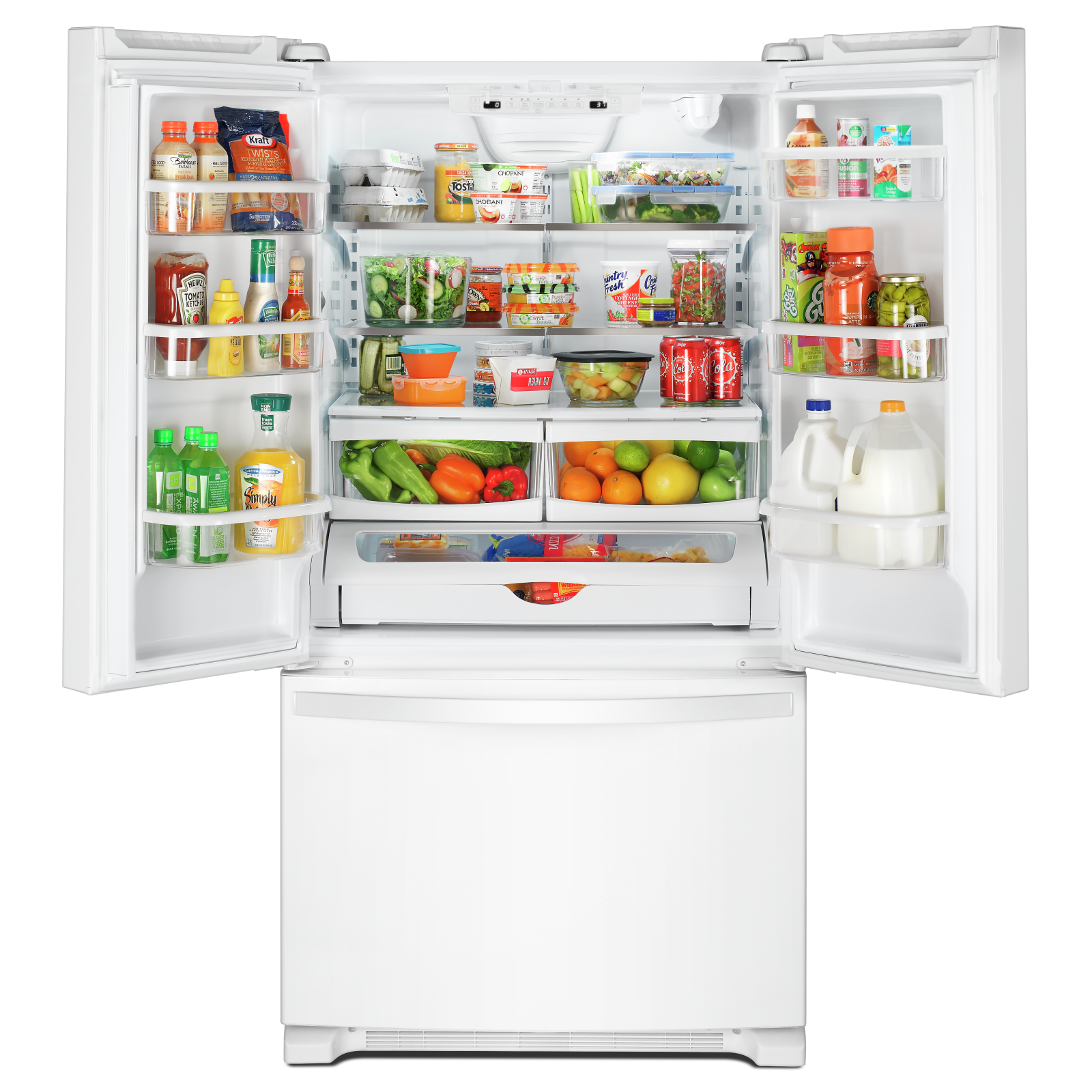 Whirlpool - 32.625 Inch 22.1 cu. ft French Door Refrigerator in White - WRFF5333PW