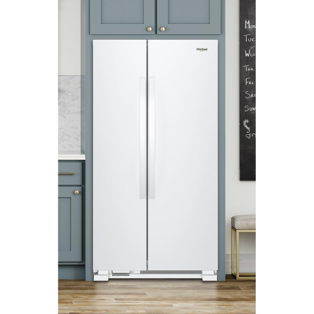 Whirlpool - 32.8 Inch 21.6 cu. ft Side by Side Refrigerator in White - WRS312SNHW