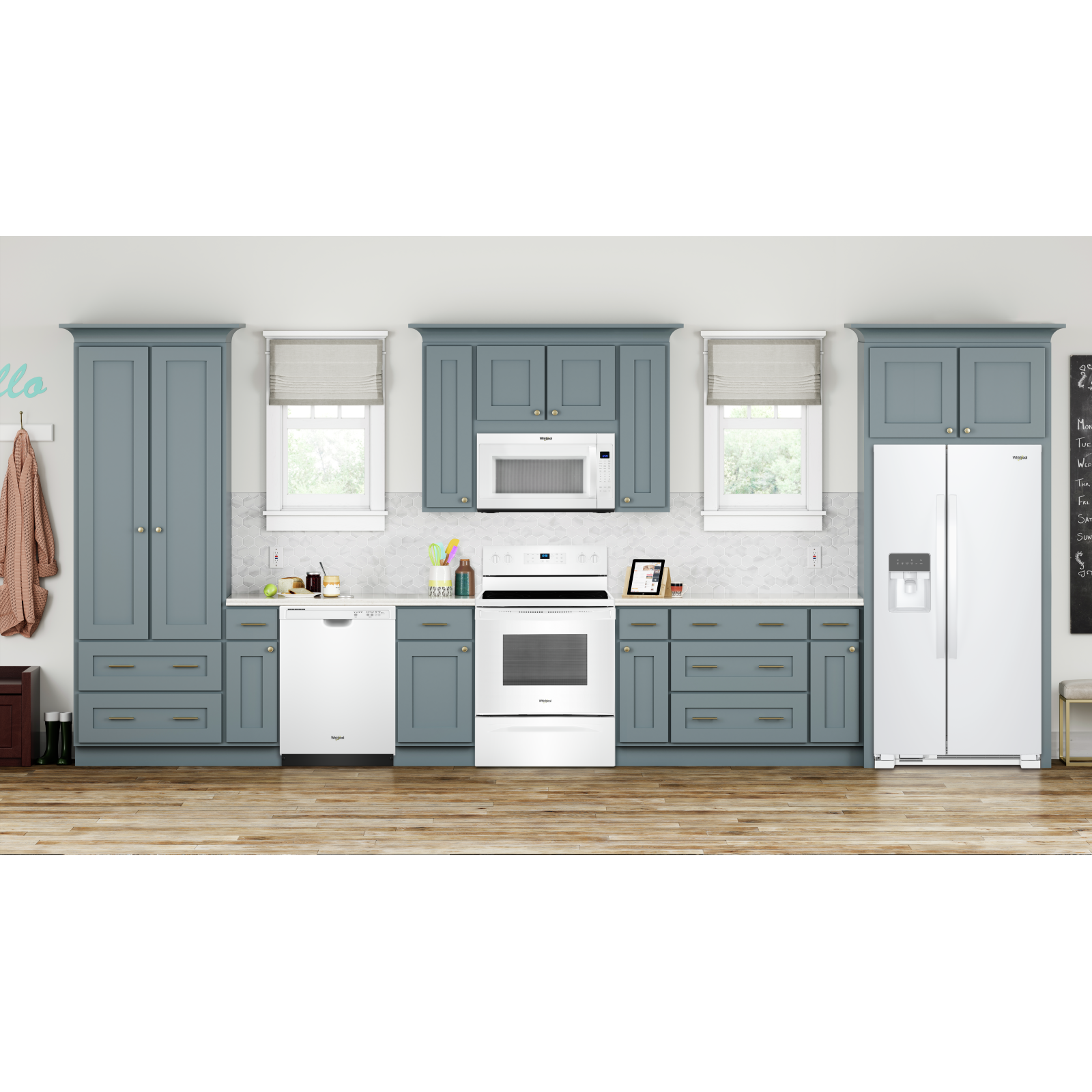 Whirlpool - 35.875 Inch 25 cu. ft Side by Side Refrigerator in White - WRS315SNHW