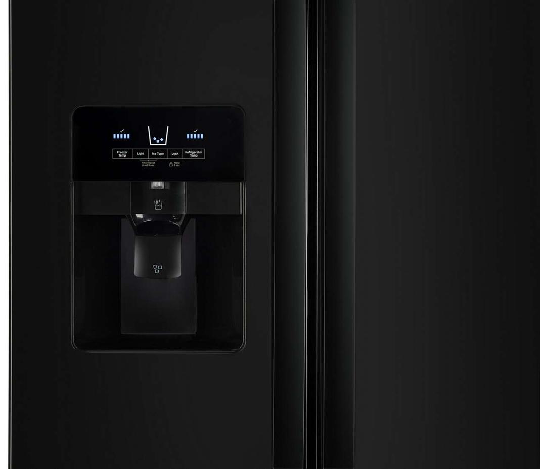 Whirlpool - 32.8 Inch 21.4 cu. ft Side by Side Refrigerator in Black - WRS321SDHB