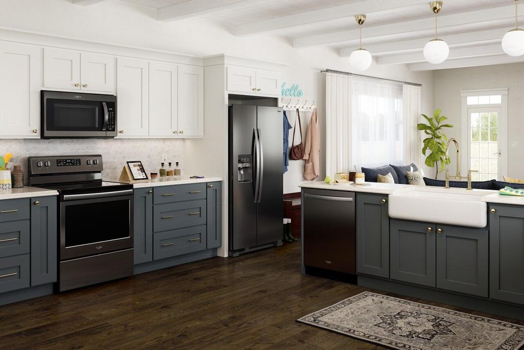 Whirlpool - 32.75 Inch 21 cu. ft Side by Side Refrigerator in Black Stainless - WRS321SDHV