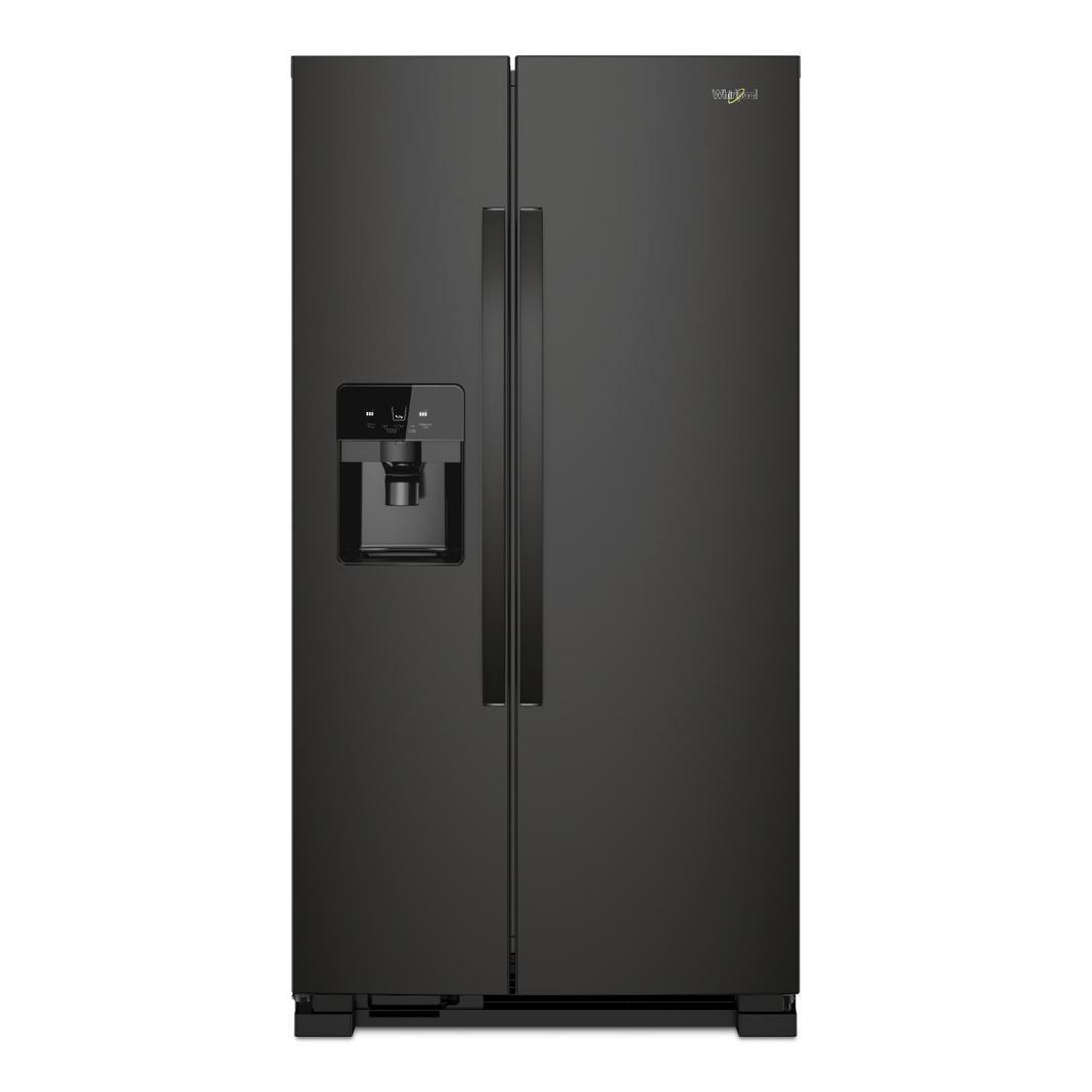 Whirlpool - 35.875 Inch 25 cu. ft Side by Side Refrigerator in Black - WRS325SDHB