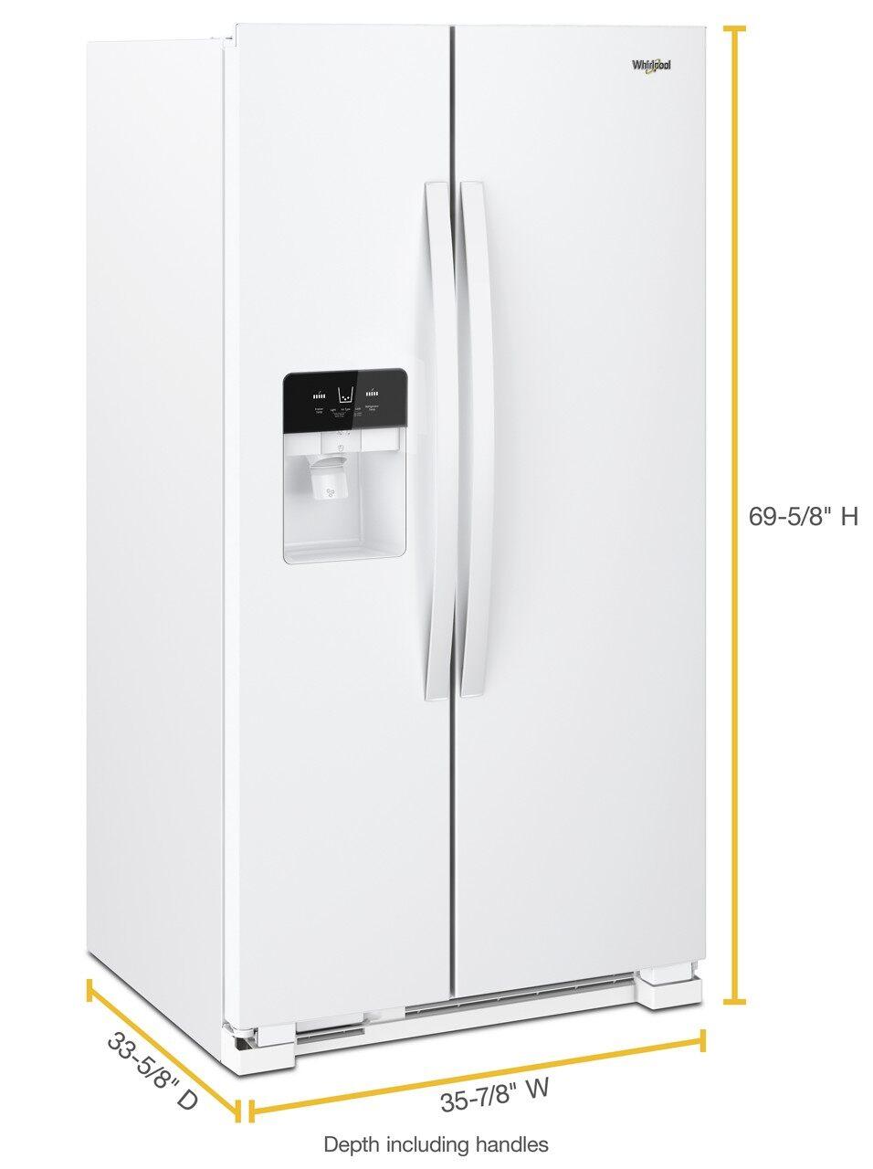 Whirlpool - 35.875 Inch 25 cu. ft Side by Side Refrigerator in White - WRS325SDHW