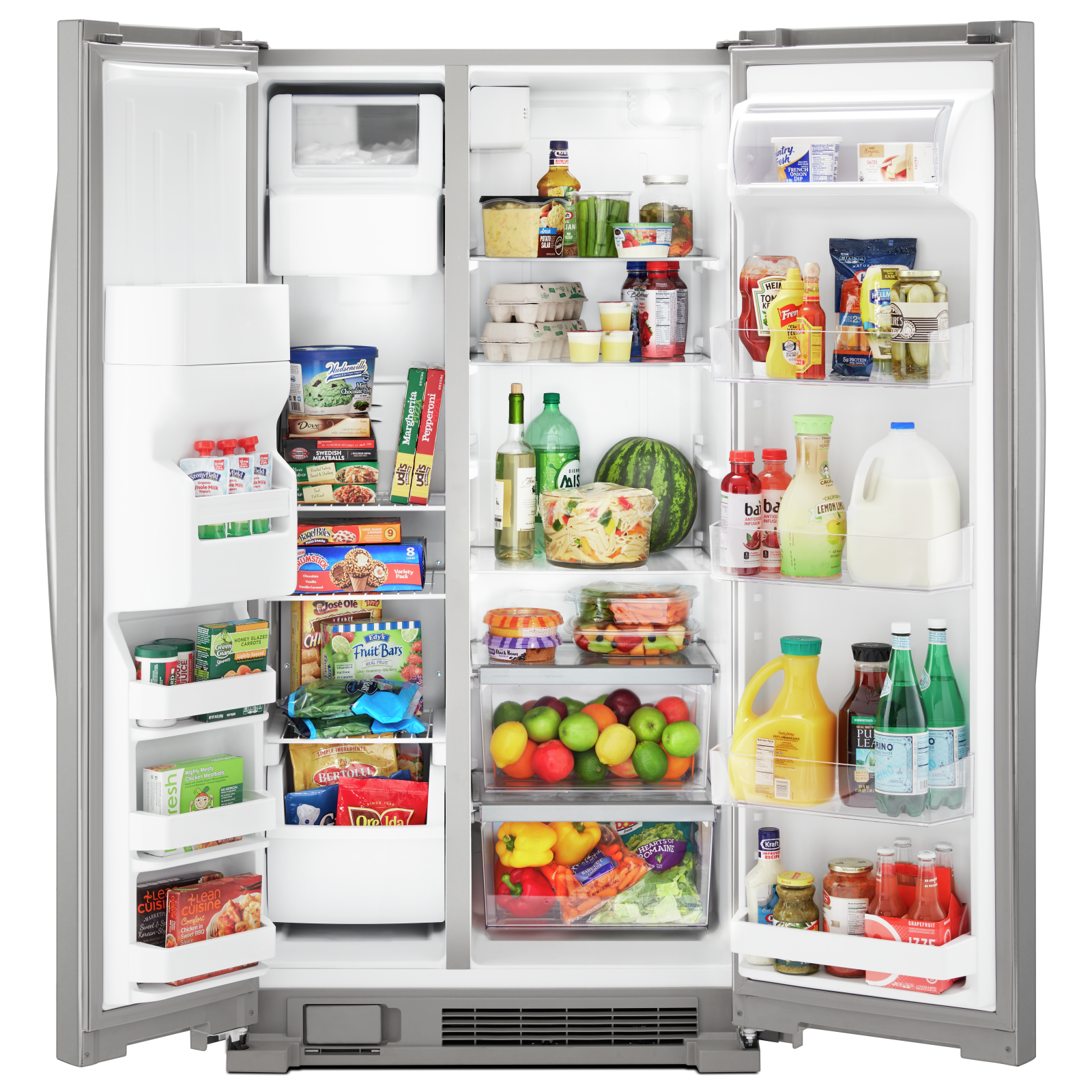 Whirlpool - 32.75 Inch 21 cu. ft Side by Side Refrigerator in Stainless - WRS331SDHM