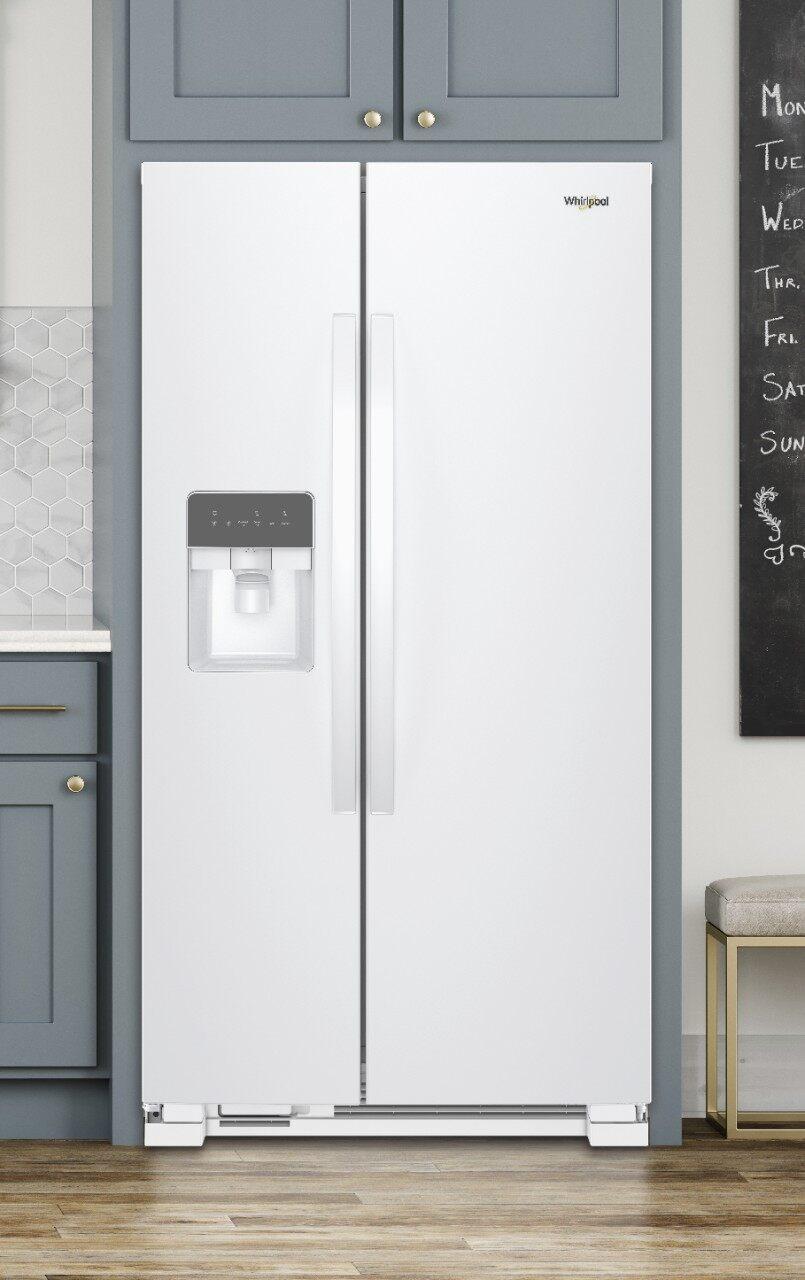 Whirlpool - 32.75 Inch 21 cu. ft Side by Side Refrigerator in White - WRS331SDHW