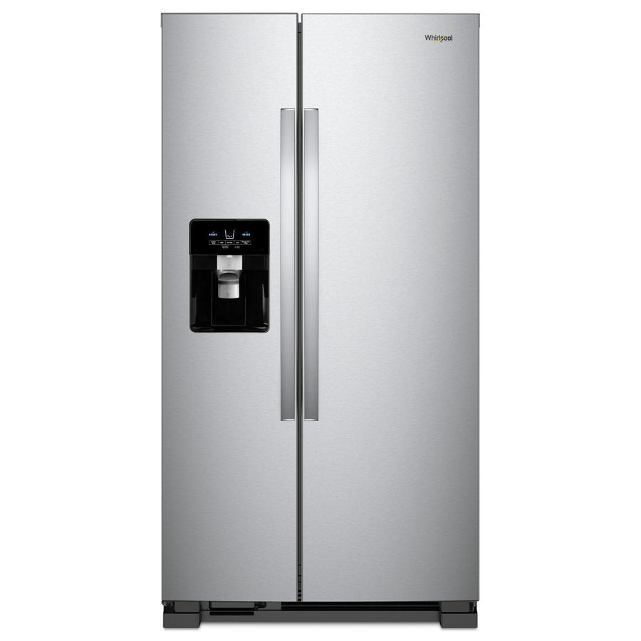 Whirlpool - 35.875 Inch 25 cu. ft Side by Side Refrigerator in Stainless - WRS335SDHM
