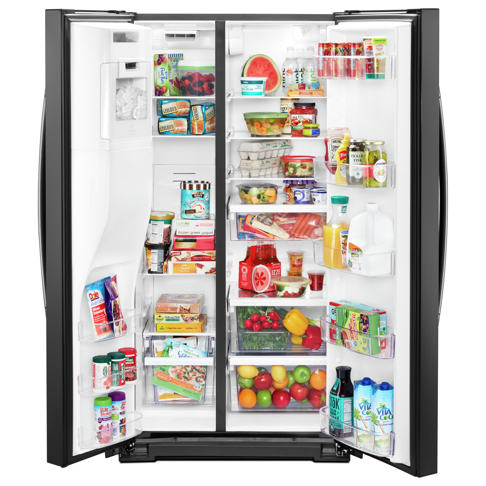 Whirlpool - 36 Inch 21 cu. ft Side by Side Refrigerator in Black - WRS571CIHB