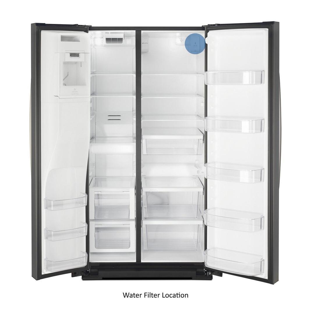 Whirlpool - 36 Inch 28 cu. ft Side by Side Refrigerator in Black Stainless - WRS588FIHV