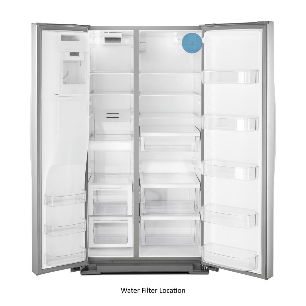 Whirlpool - 36 Inch 28 cu. ft Side by Side Refrigerator in Stainless - WRS588FIHZ