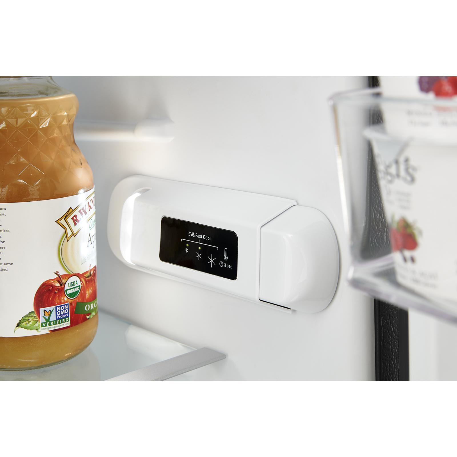 Whirlpool - 24.375 Inch 11.6 cu. ft Top Mount Refrigerator in Black - WRT112CZJB