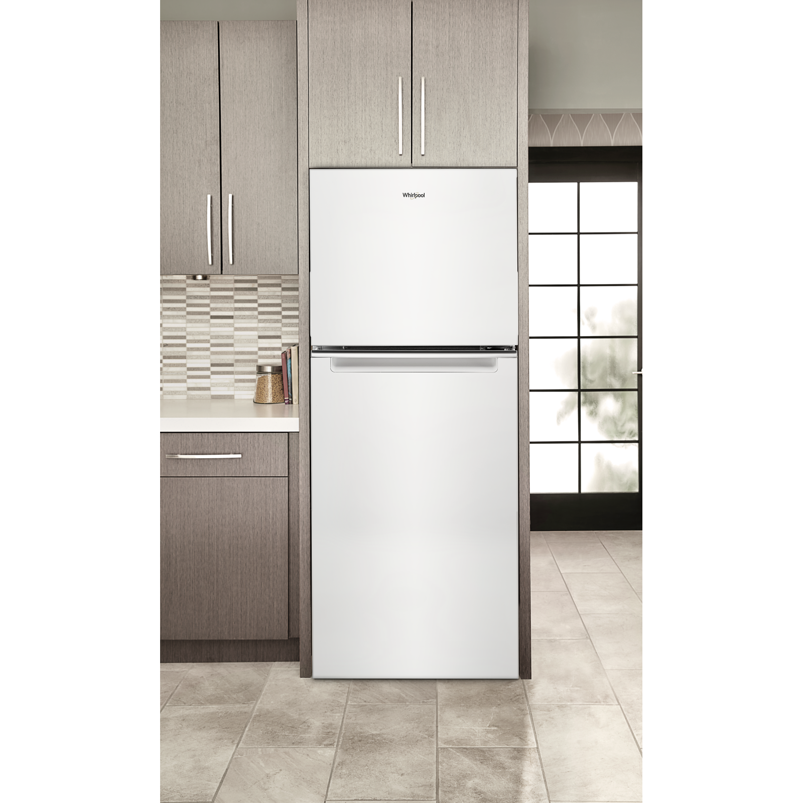 Whirlpool - 24.375 Inch 11.6 cu. ft Top Mount Refrigerator in White - WRT112CZJW