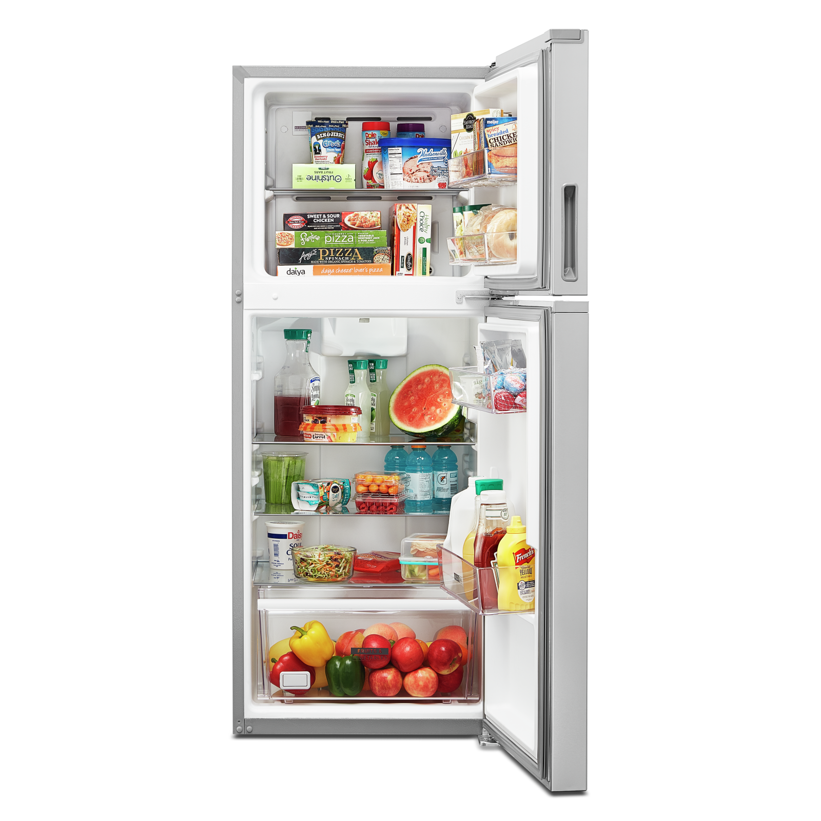 Whirlpool - 24.375 Inch 11.6 cu. ft Top Mount Refrigerator in Stainless - WRT112CZJZ