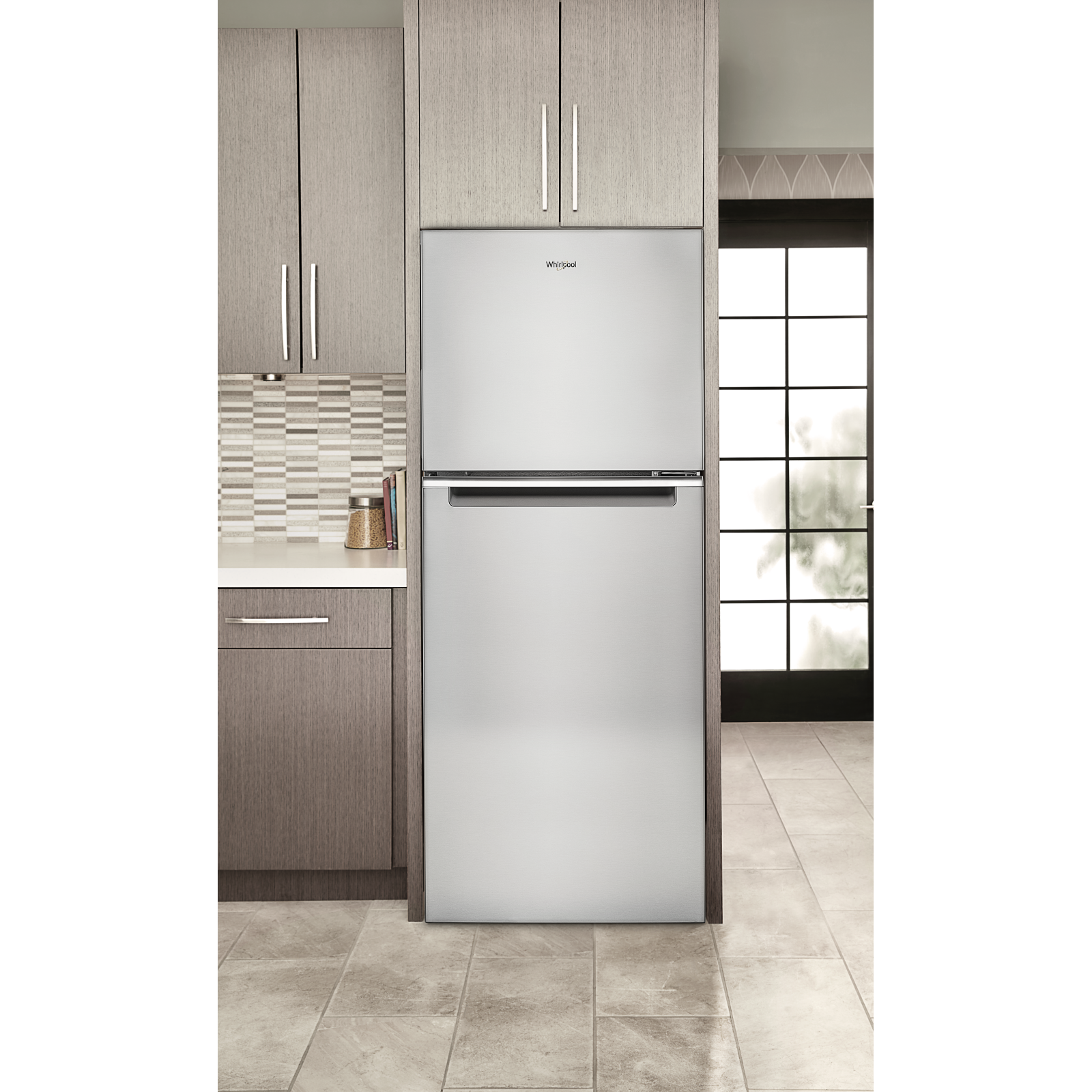 Whirlpool - 24.375 Inch 11.6 cu. ft Top Mount Refrigerator in Stainless - WRT112CZJZ