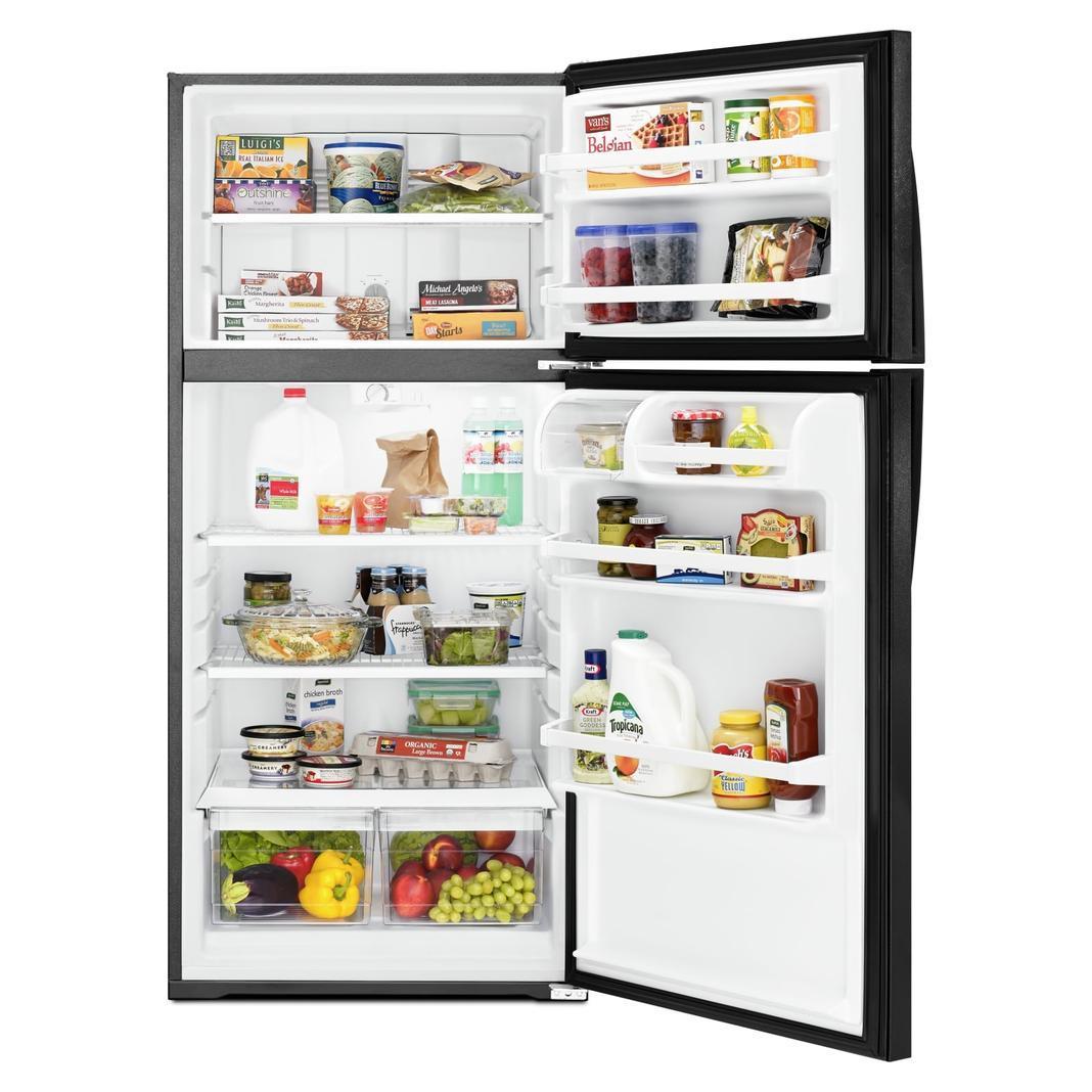 Whirlpool - 28 Inch 14.33 cu. ft Top Mount Refrigerator in Black - WRT134TFDB