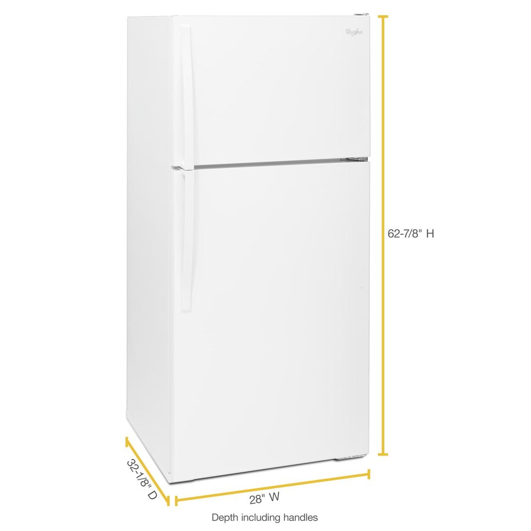 Whirlpool - 28 Inch 14.33 cu. ft Top Mount Refrigerator in White - WRT134TFDW