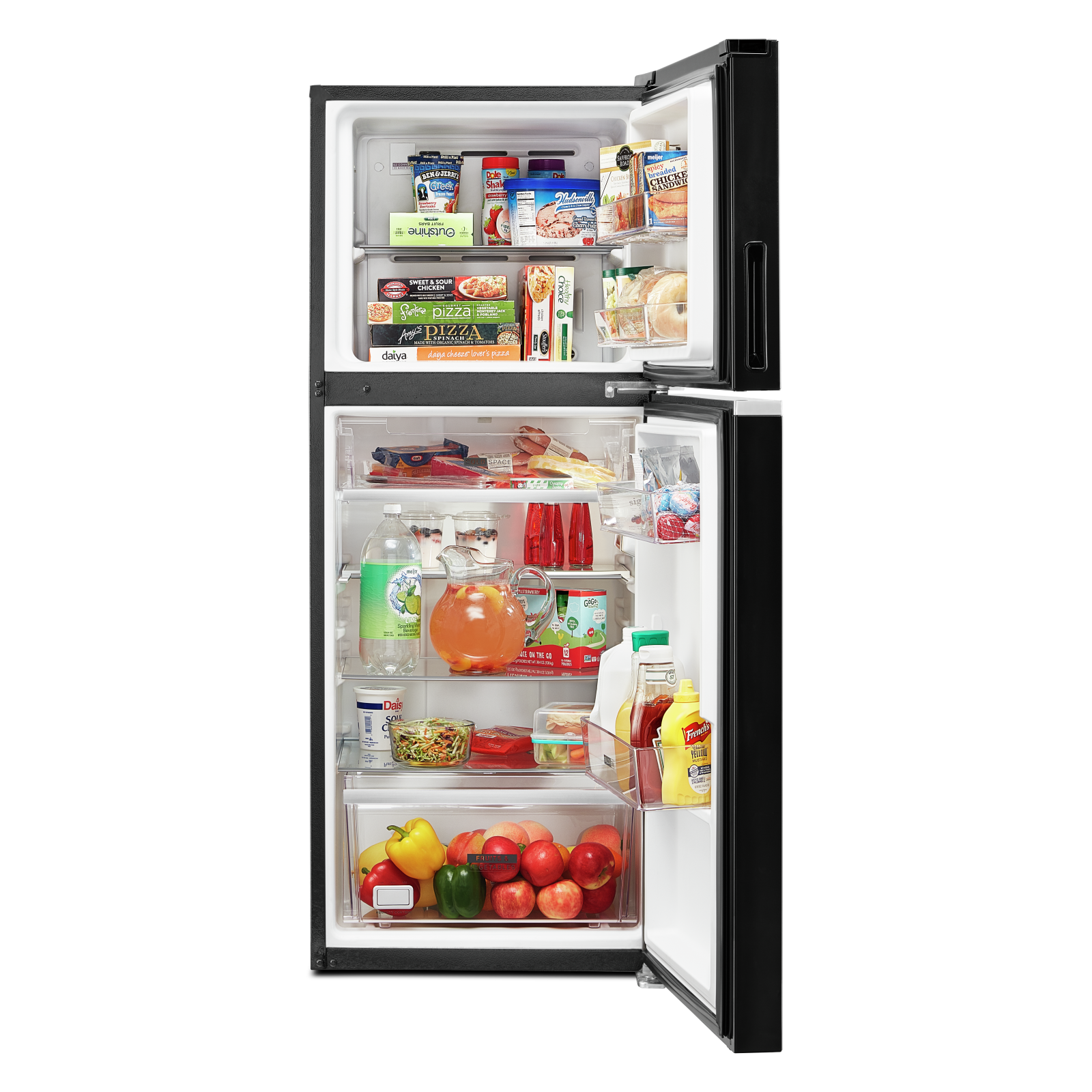 Whirlpool - 24.375 Inch 11.6 cu. ft Top Mount Refrigerator in Black - WRT312CZJB