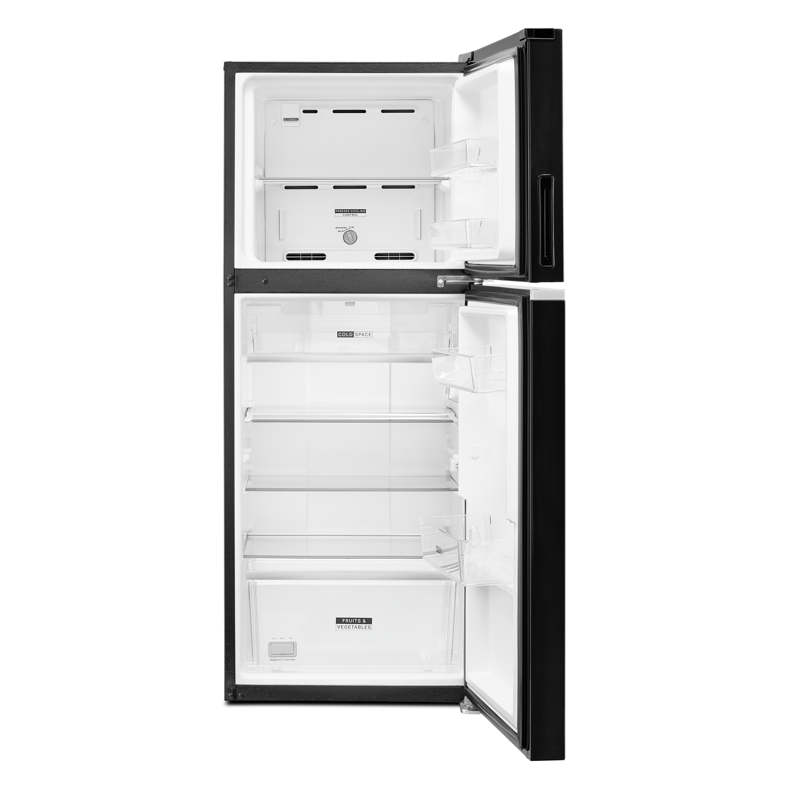 Whirlpool - 24.375 Inch 11.6 cu. ft Top Mount Refrigerator in Black - WRT312CZJB