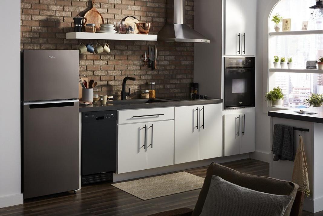 Whirlpool - 24.375 Inch 11.6 cu. ft Top Mount Refrigerator in Stainless - WRT312CZJV