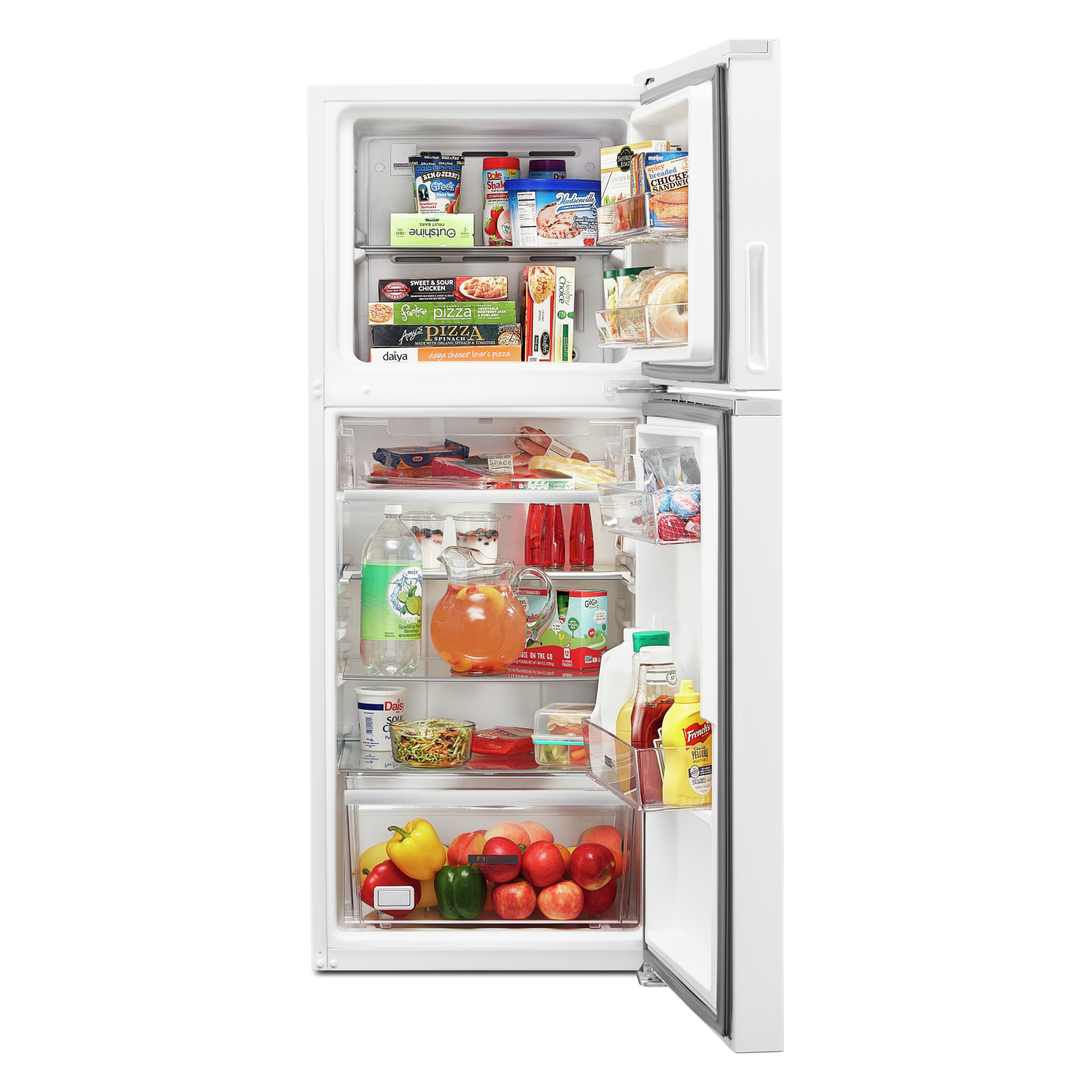 Whirlpool - 24.375 Inch 11.6 cu. ft Top Mount Refrigerator in White - WRT312CZJW