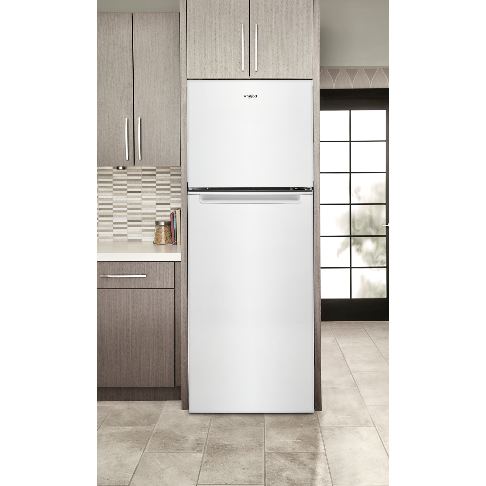 Whirlpool - 24.375 Inch 12.9 cu. ft Top Mount Refrigerator in White - WRT313CZLW