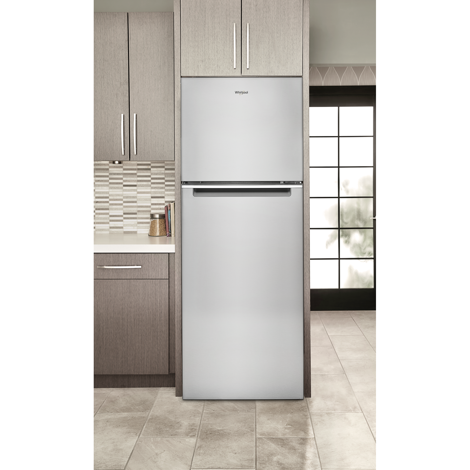 Whirlpool - 24.375 Inch 12.9 cu. ft Top Mount Refrigerator in Stainless - WRT313CZLZ