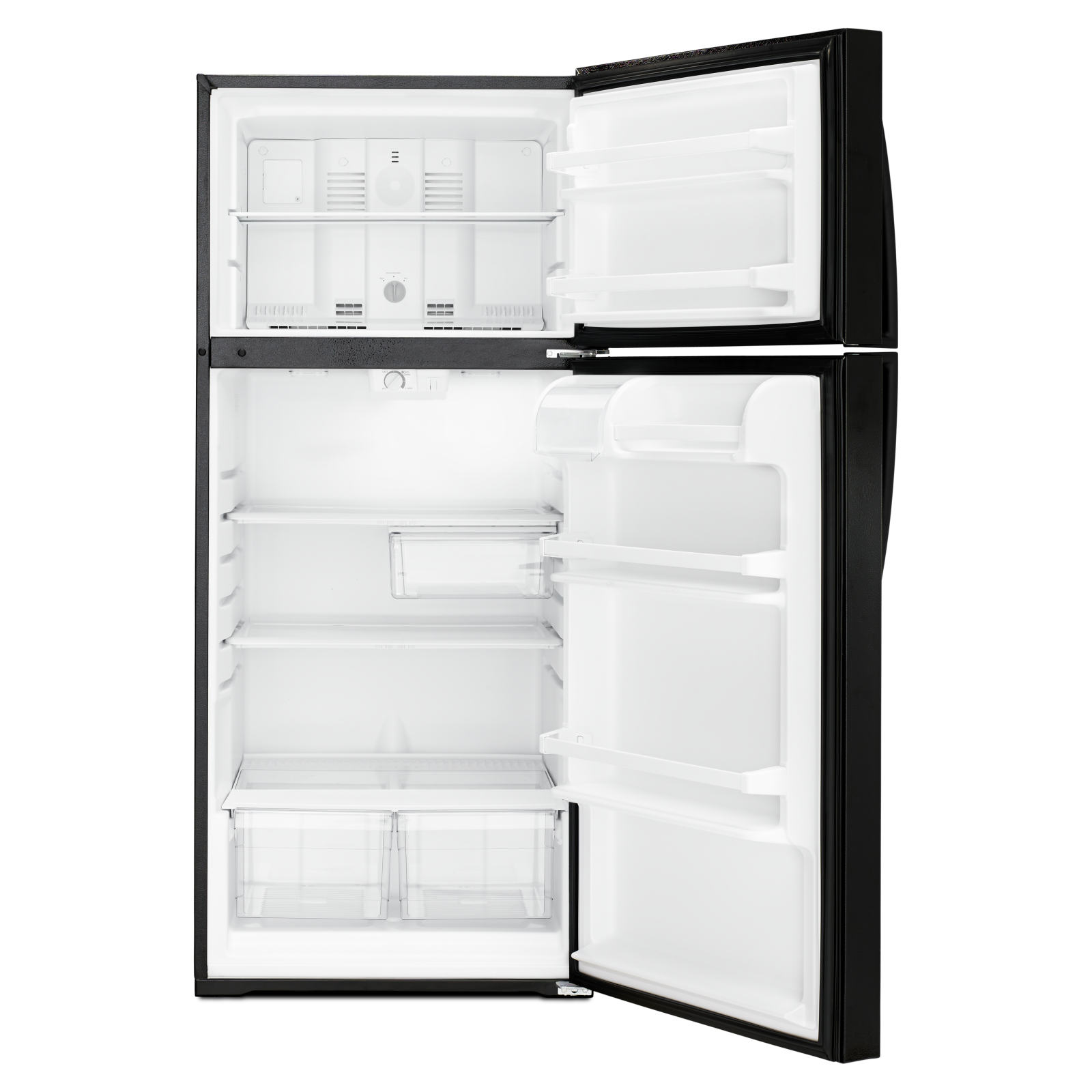 Whirlpool - 28 Inch 14.33 cu. ft Top Mount Refrigerator in Black - WRT314TFDB