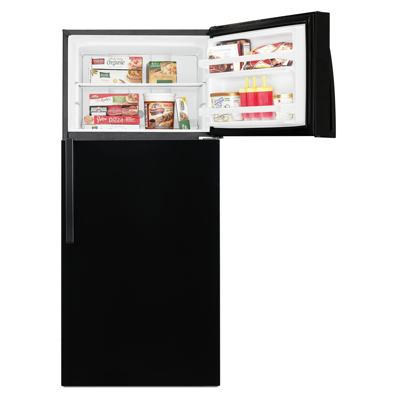 Whirlpool - 28 Inch 14.33 cu. ft Top Mount Refrigerator in Black - WRT314TFDB