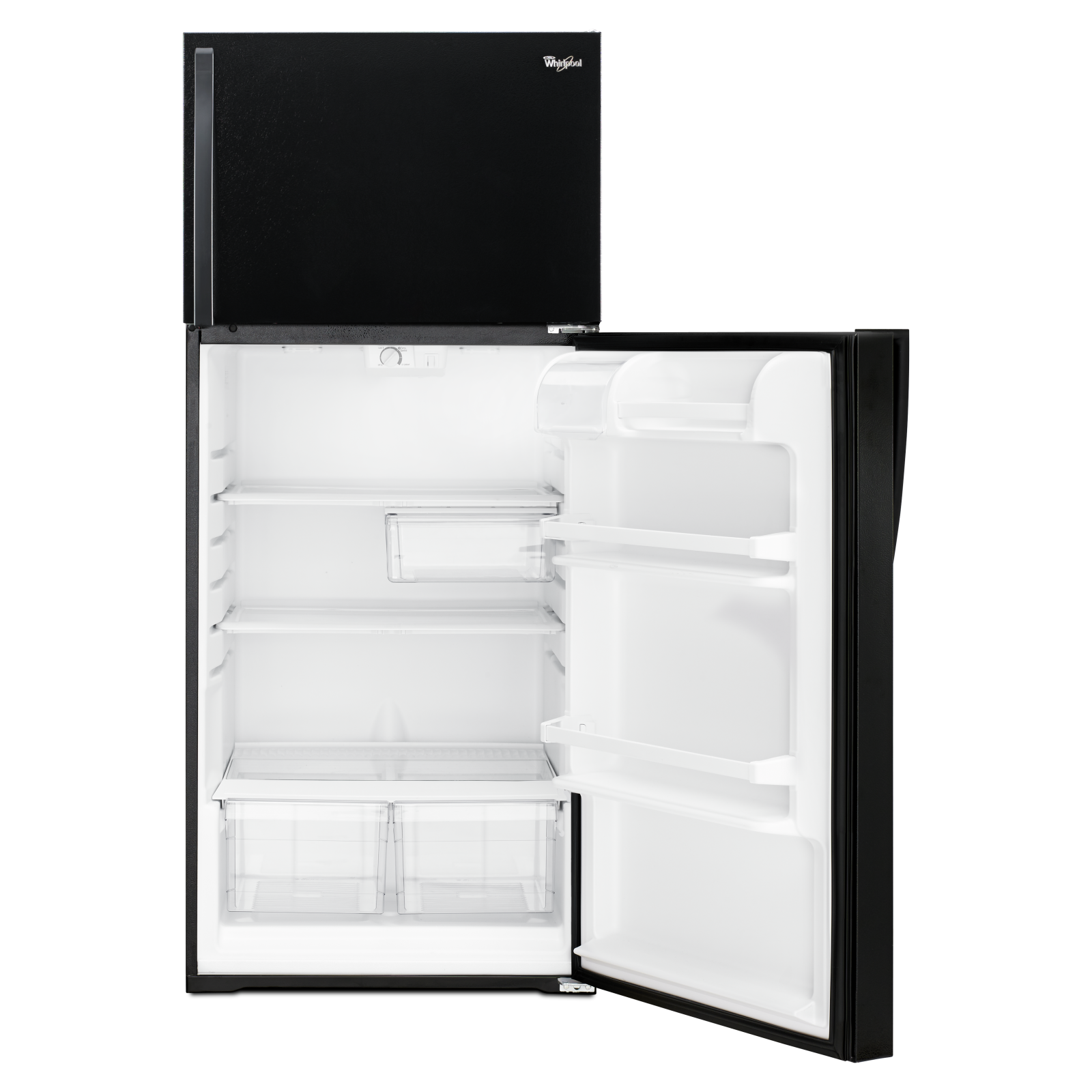 Whirlpool - 28 Inch 14.33 cu. ft Top Mount Refrigerator in Black - WRT314TFDB