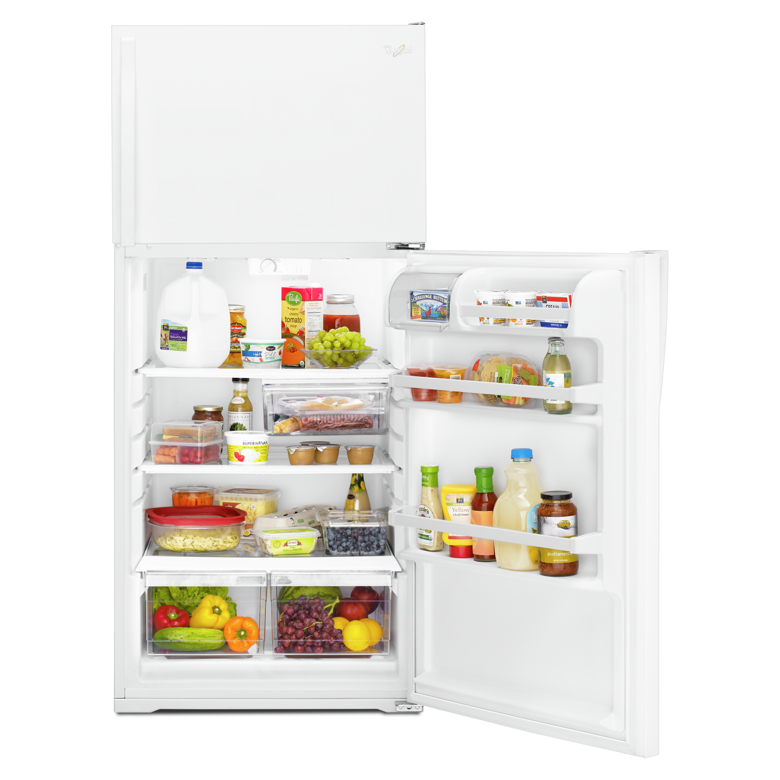 Whirlpool - 28 Inch 14.33 cu. ft Top Mount Refrigerator in White - WRT314TFDW