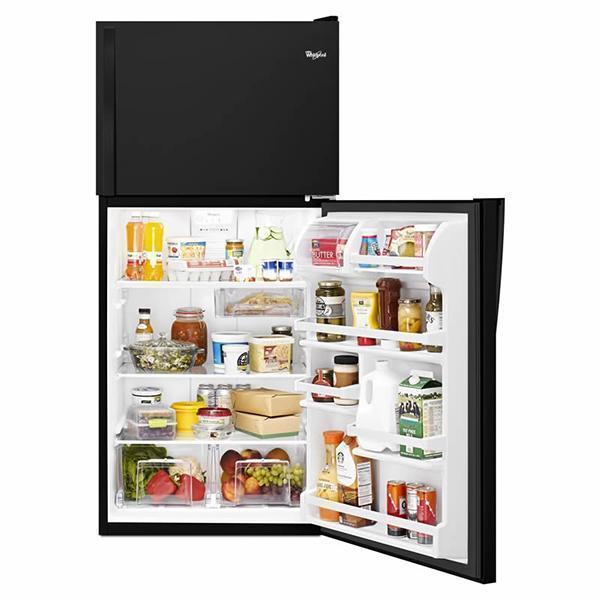 Whirlpool - 29.75 Inch 18.15 cu. ft Top Mount Refrigerator in Black - WRT318FZDB