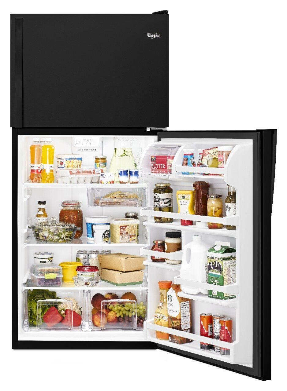 Whirlpool - 29.75 Inch 18.15 cu. ft Top Mount Refrigerator in Black - WRT318FZDB