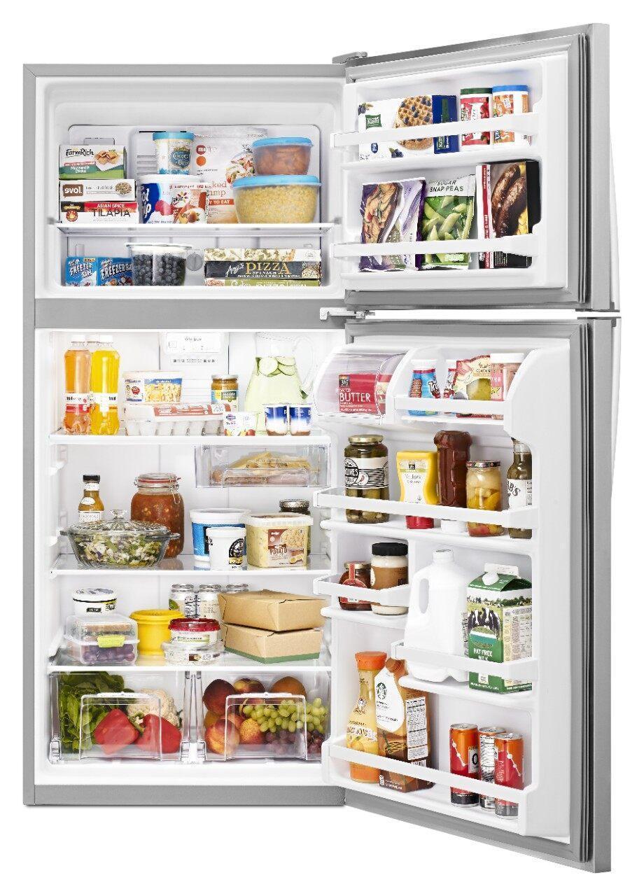 Whirlpool - 29.75 Inch 18.15 cu. ft Top Mount Refrigerator in Stainless - WRT318FZDM