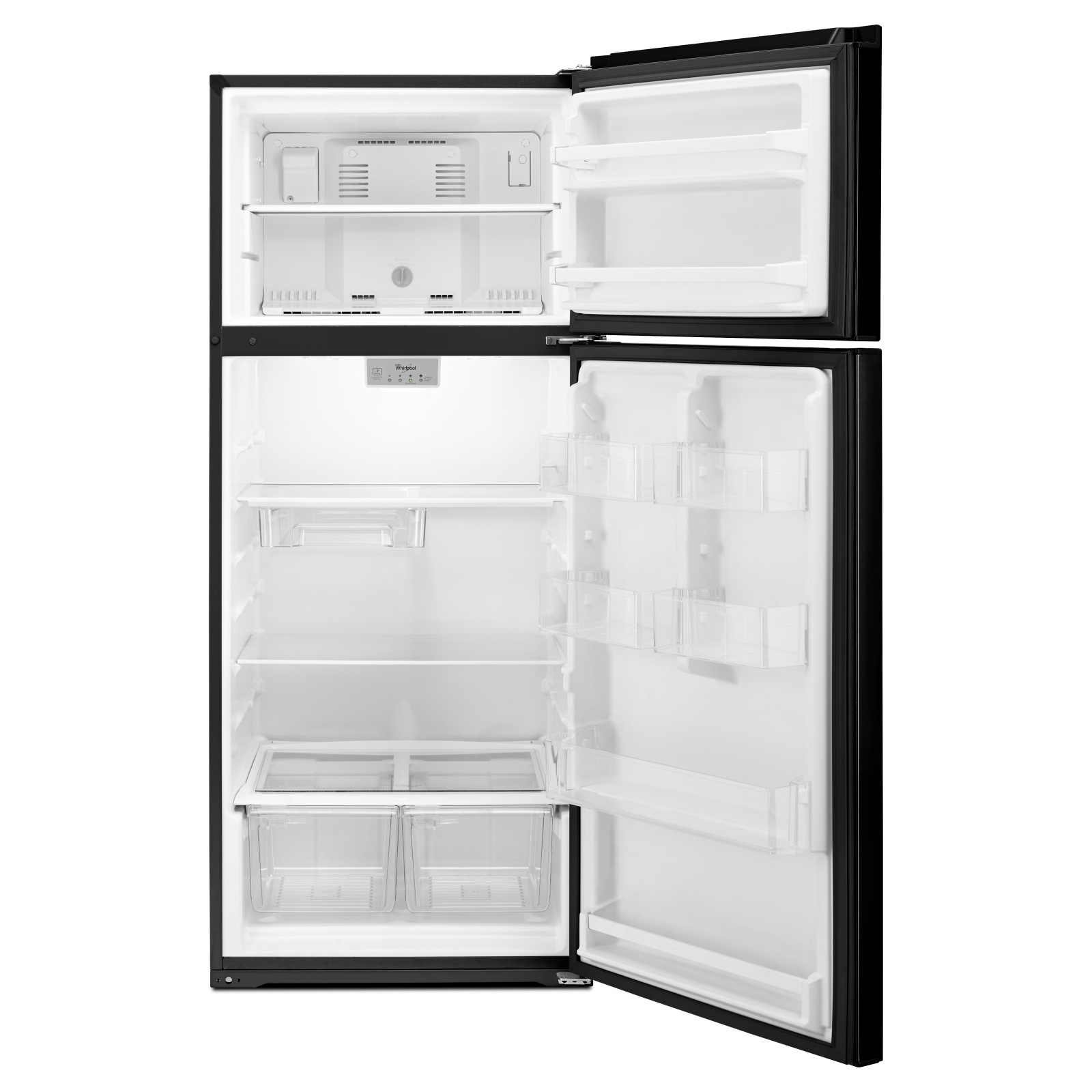 Whirlpool - 28 Inch 17.6 cu. ft Top Mount Refrigerator in Black - WRT518SZFB