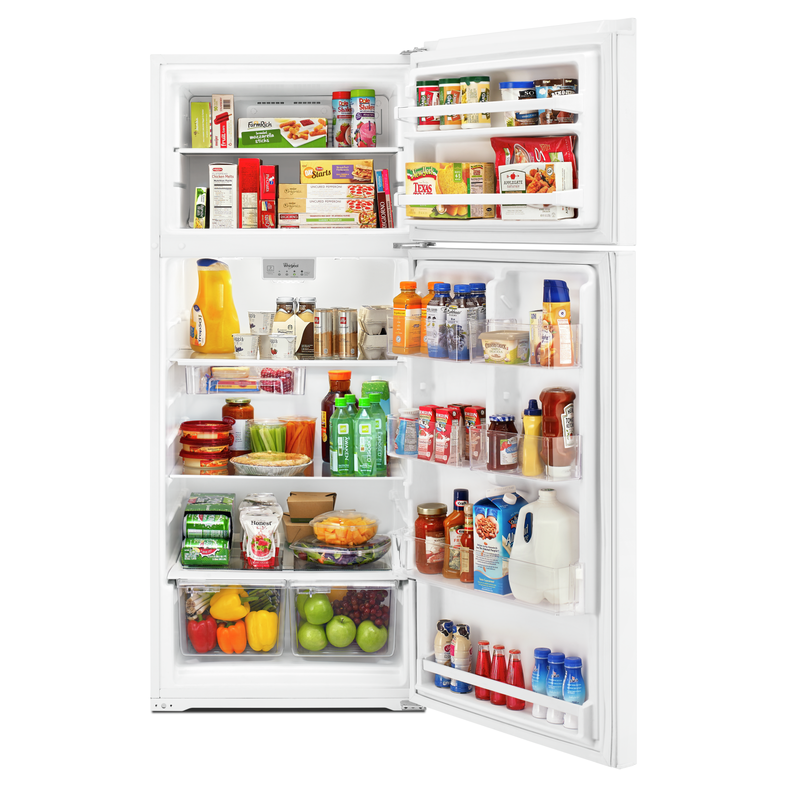 Whirlpool - 28 Inch 17.64 cu. ft Top Mount Refrigerator in White - WRT518SZFW